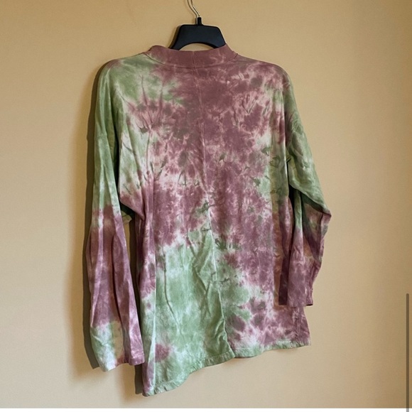Free People Be Free Pink Green Tie Dye Oversized
Long Sleeve Shirt - Picture 5 of 5